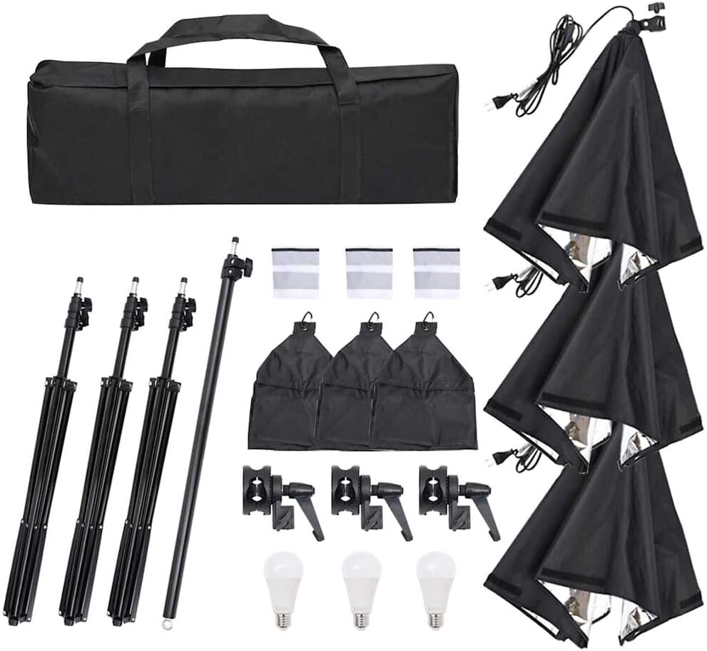 vidaXL Kit de studio photo avec ensemble d'éclairage