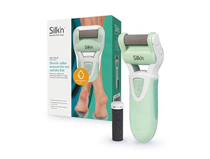 Silk'n MicroPedi Wet & Dry - Elektrischer Hornhautentferner - Mikro-Mineralrollen - Mit 2 Behandlungsrollen