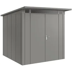 Hörmann Metall-Gerätehaus "Juno" mit Pultdach, JPD5 - Design, 214 x 214 cm (B x T),graualuminium,