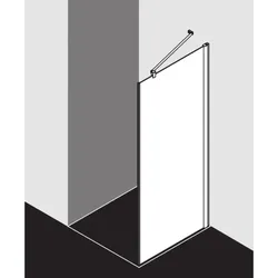 Kermi Pega Seitenwand PETWO09318VAK 93x185cm, silber hochglanz, ESG klar, auf Duschplatz