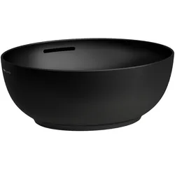 LAUFEN Il Bagno Alessi Waschtisch-Schale, mit Überlauf, 45x40cm, inklusive Ablaufventil Klick-Klack, H8189767161091, Farbe: Schwarz Matt