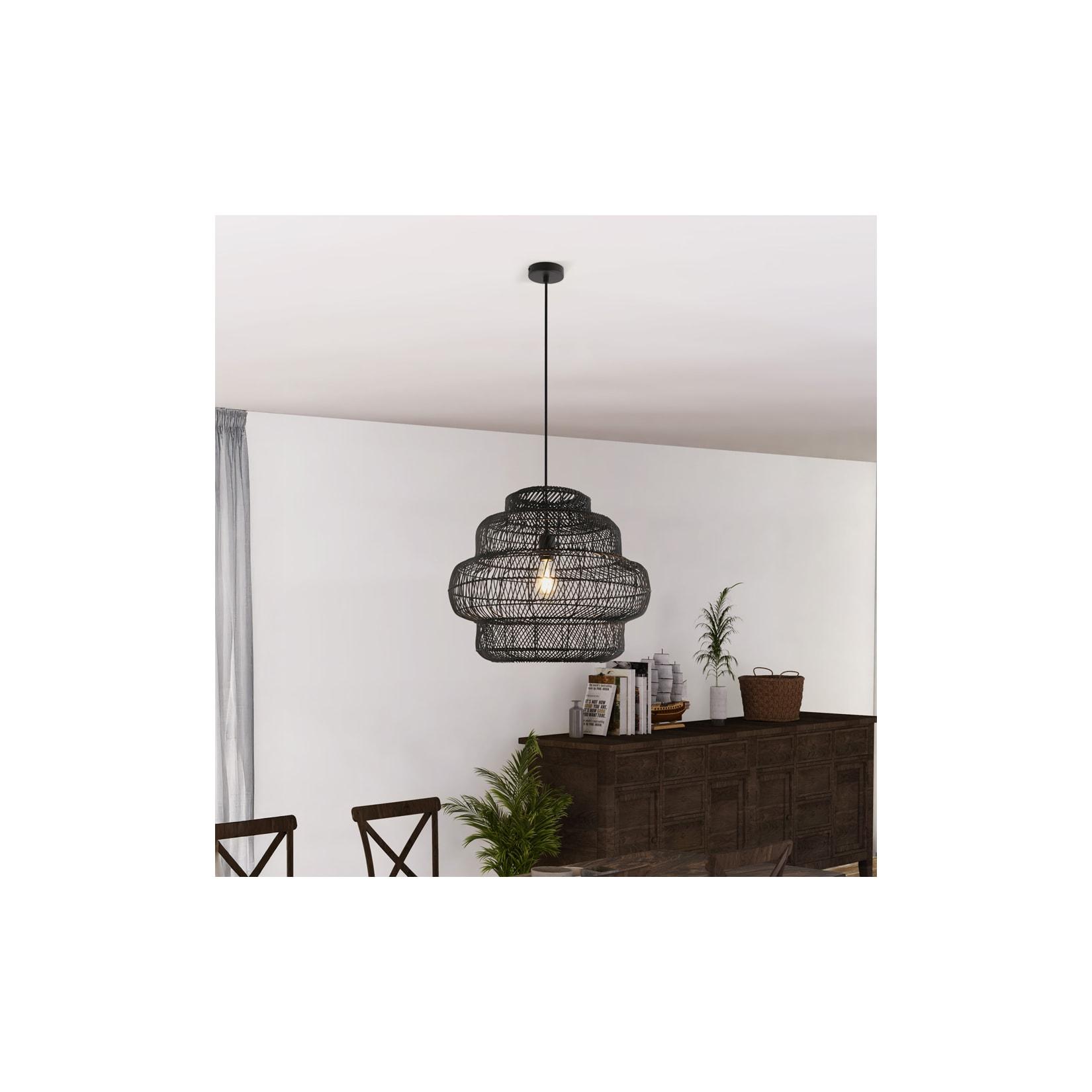 HOME DELUXE Hängeleuchte aus Rattan SIA - Schwarz