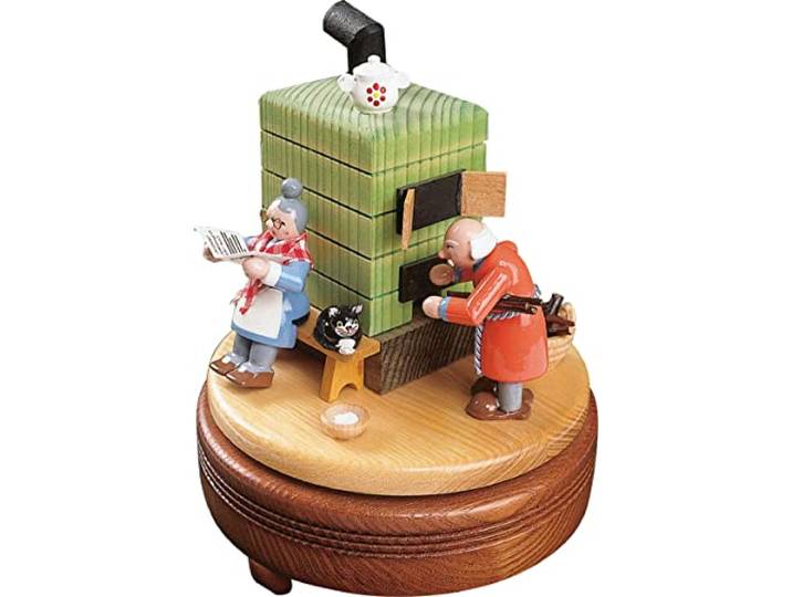 Spieluhr Richard Glässer Spieldose Feierabend mit Rauchofen, 18er Spielwerk, 08521