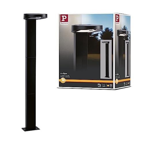 Paulmann Ryse Solar LED Tuinpadverlichting met Bewegingssensor, Grijs/Zwart, Warm Wit
