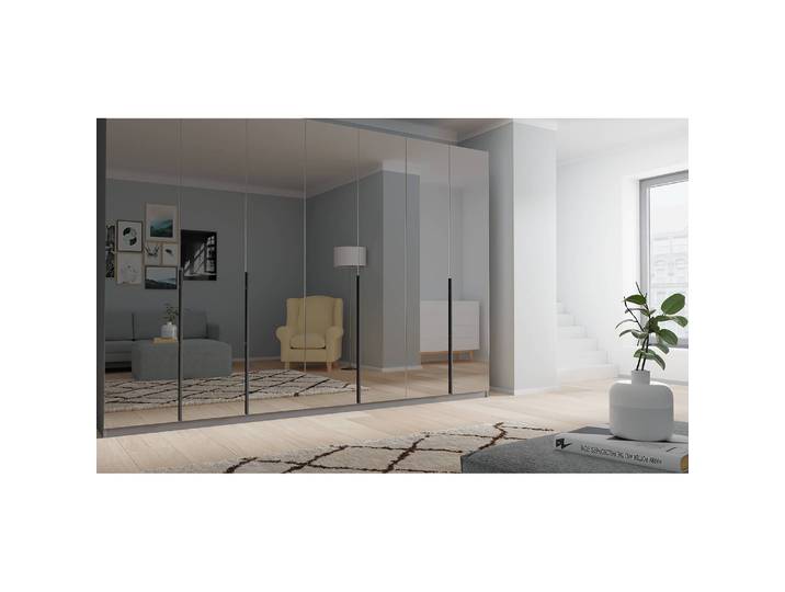 Armoire reflect+ 315 x 222cm Noir/Miroir gris Basic