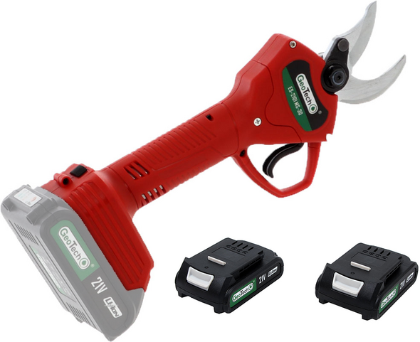 Akku Baumschere für das Beschneiden Geotech - MS 30 - 2 Akkus 2 Ah 18 V - Schnittdurchmesser max. 30 mm