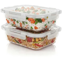 Arendo Frischhaltedose, Lunchbox rechteckig, lebensmittelecht, gefrier- & spülmaschinenfest, transparent