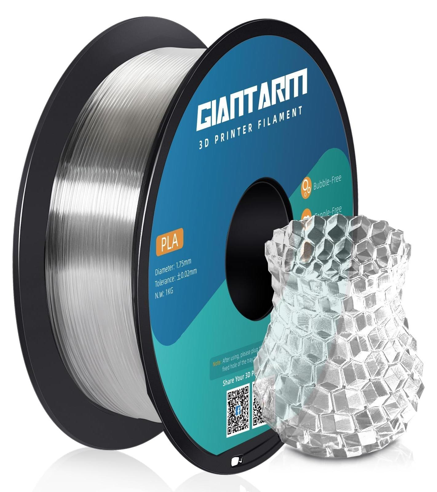 Selius PLA-filament 1,75 mm, 1 kg, Transparant