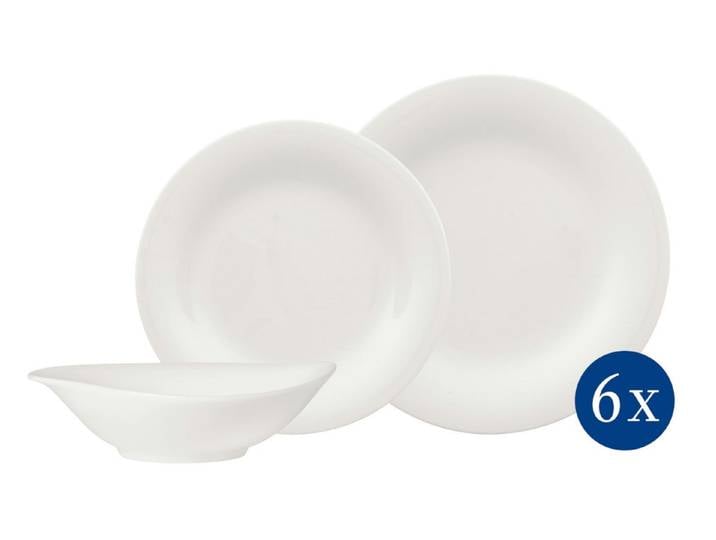 vivo Villeroy & Boch Group Geschirr-Set Essential White Dinner-Set 18tlg, Premium Porcelain