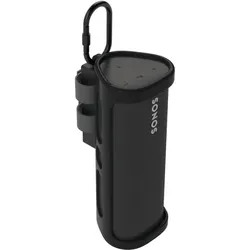 Flexson 3 in 1 Travel-Cover für Sonos Roam (1 Stk.), Lautsprecher Ständer + Wandmontage, Schwarz