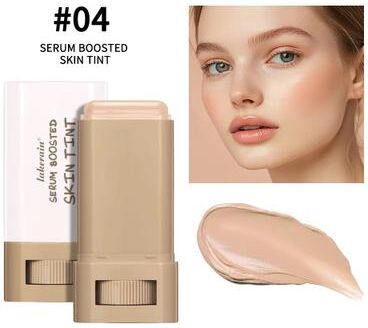 Inspired Finds Serum Boosted Foundation Stick Hydrating Skin Tint Balm Silky Coverage Travel Makeup #04 Porcelain Beige