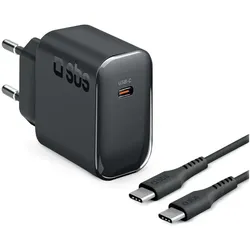 SBS Ladegerät (45 W, 2 Ports), USB Ladegerät, Schwarz