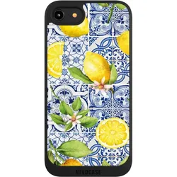 Nivocase Handyhülle für Apple iPhone 7 Hülle NIVOpure Case Schwarz Griechenland Muster Zitrone (Apple iPhone 7), Smartphone Hülle, Schwarz