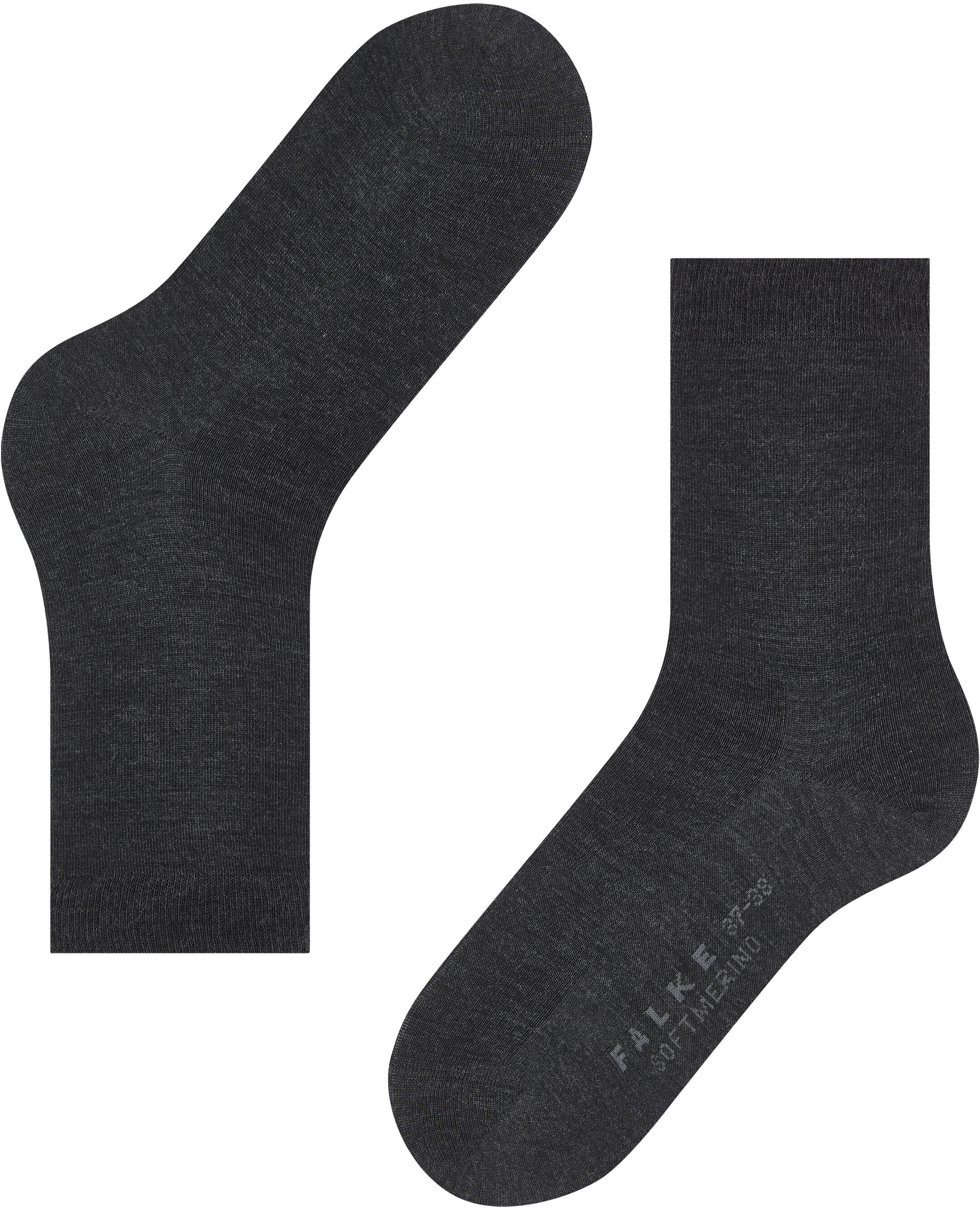 Socken FALKE "Softmerino", Damen, Gr. 41-42, grau (anthra.mel), Materialmix, unifarben, Socken Socken, feines Maschenbild, für Alltag und Business, atmungsaktiv anthra.mel 41-42