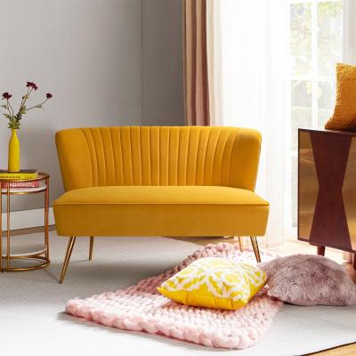 HULALA HOME Delicia 3 Piece High-Quality Velvet Fabric Living Room Set with Sturdy Legs