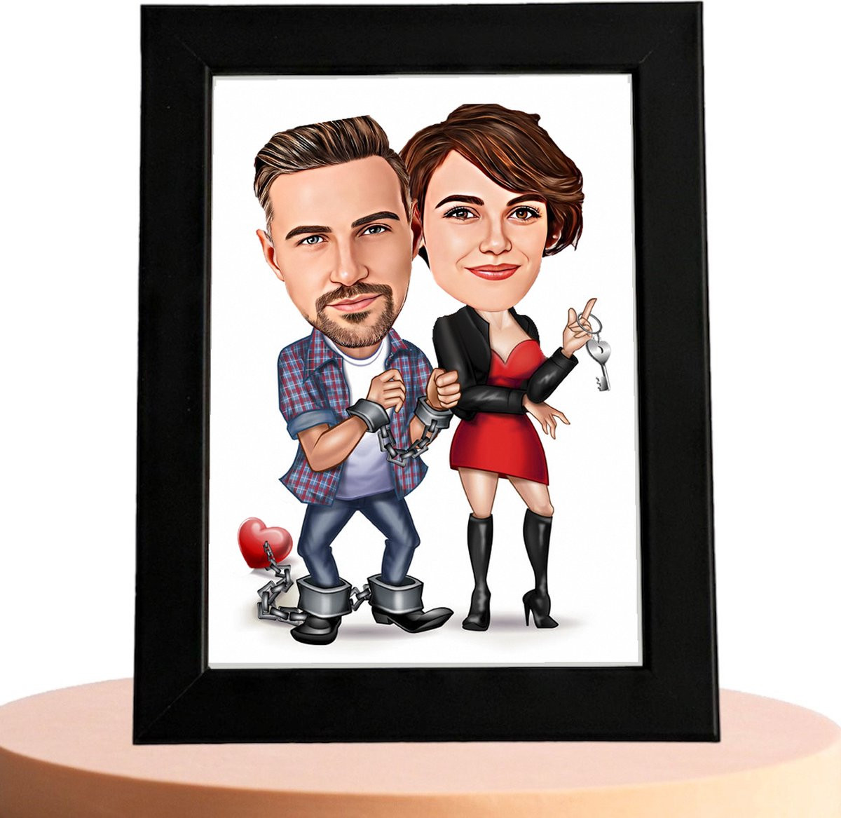 Gepersonaliseerde Karikatuur Liefde Man & Vrouw met Eigen Foto