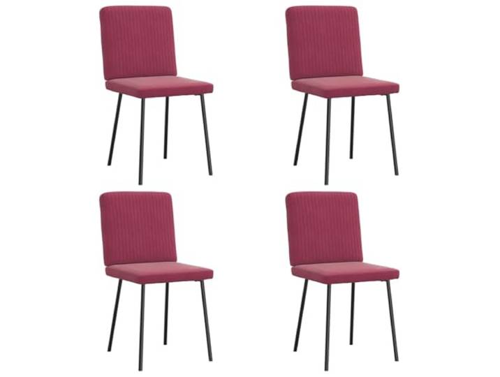 4 Esszimmerstühle, Bordeauxrot, aus Samt mit Metallrahmen Weicher Samt, robuste Metallstruktur, dicker Schaumstoff, vielseitig einsetzbar, Bordeauxrot, moderner Stil