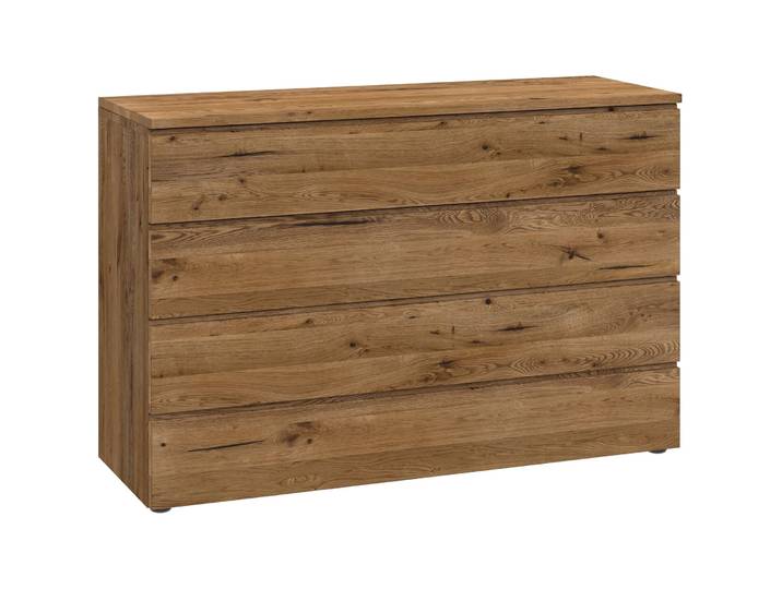 Kommode Holz Werk Natur Sumpfeiche Massivholz B 120 H 80 cm