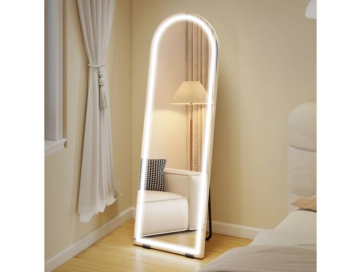 HOMCOM Miroir Pleine Longueur 150x50cm Éclairé Sans Cadre