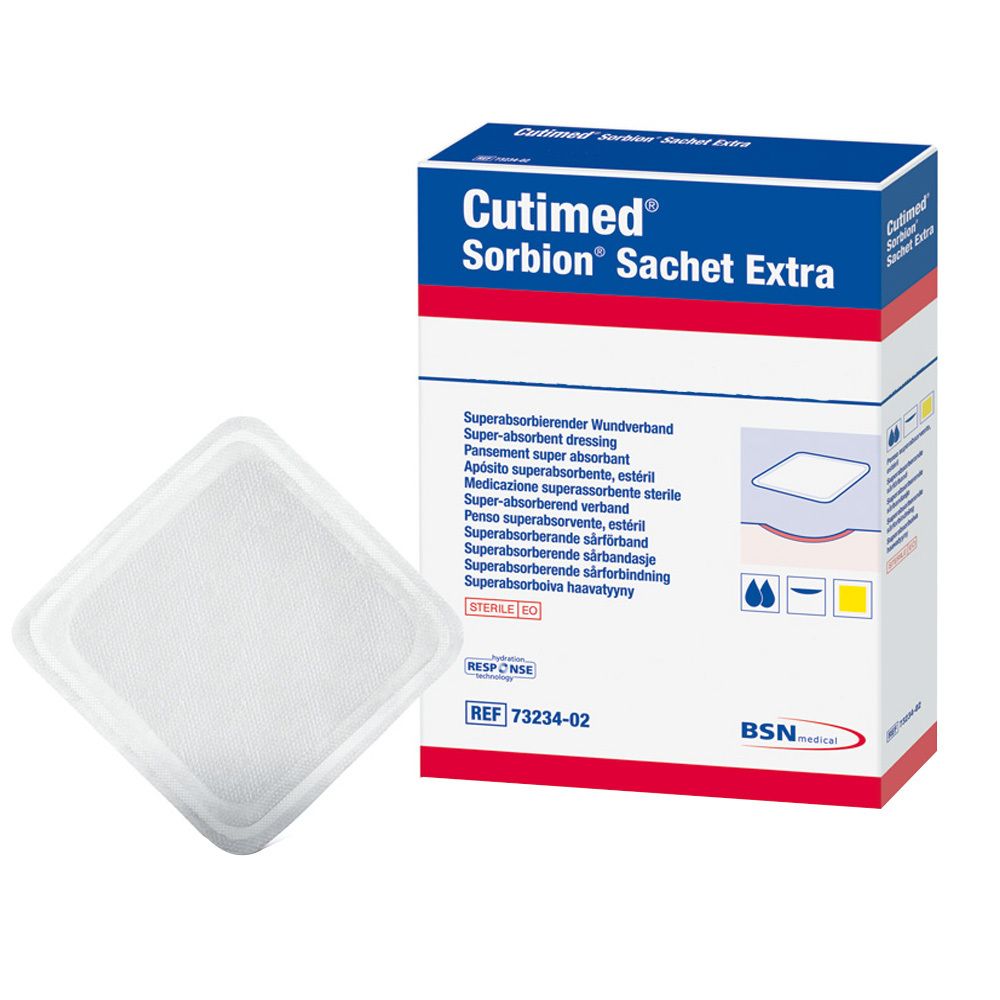 Cutimed Sorbion Sachet Extra Wundaufl.5x5 cm 5 St Pflaster