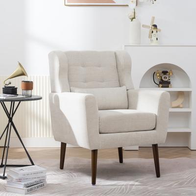 toswini Dark Blue Modern Accent Chair whit Pillow, Solid Wood Leg