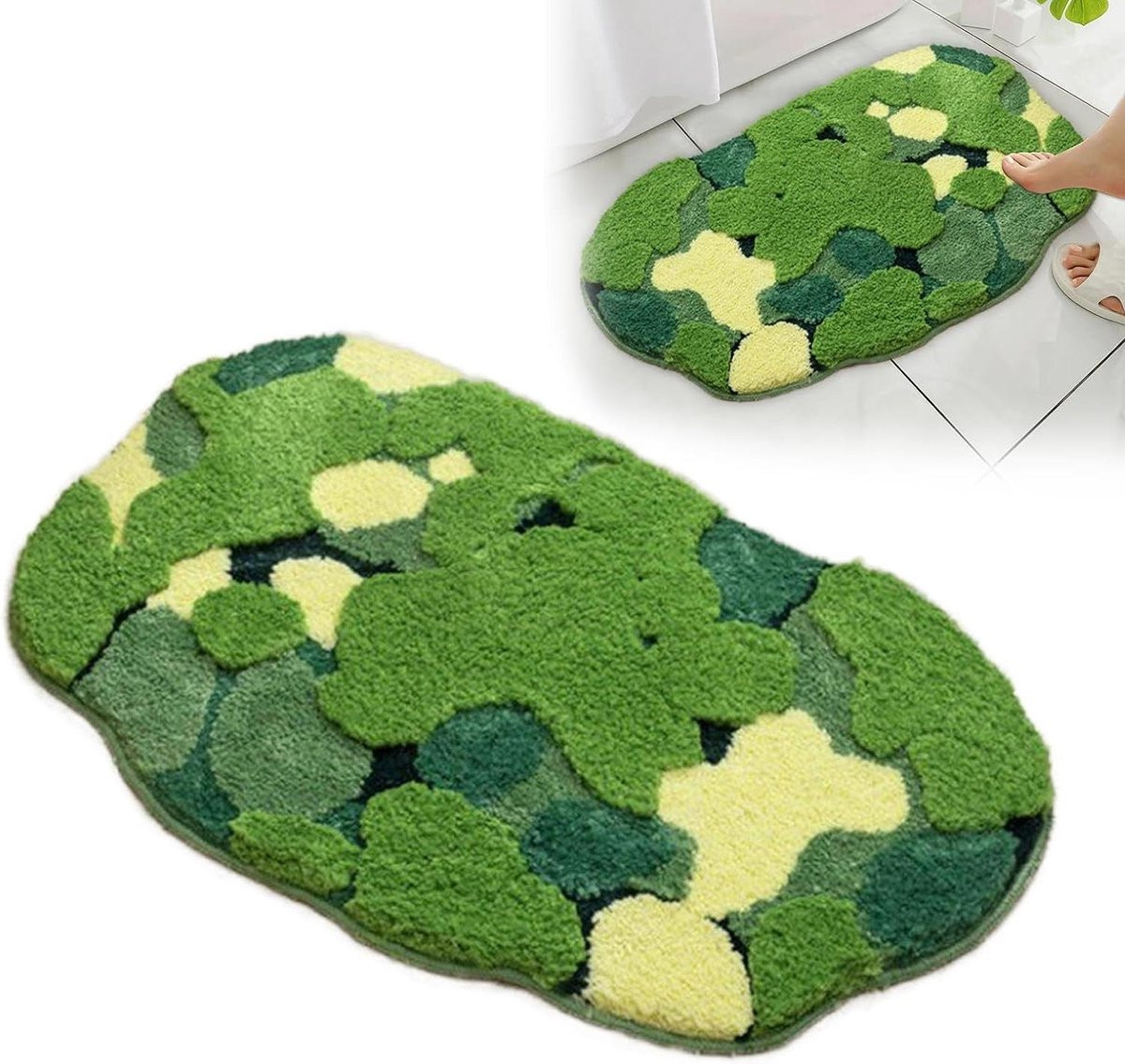 Groene Mos Badmat - Zachte Microvezel Antislip Badmat - 70 x 40 cm