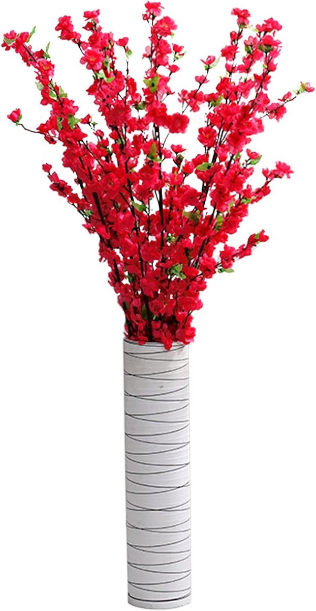 Kunstbloemen Perzikbloesem Rozerood - Decoratieve Zijden Bloemen voor in Huis - 1,25 meter