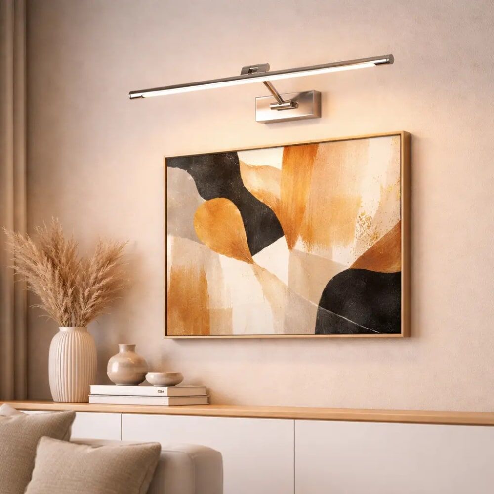 Alpinaluz Aplique LED cuadros articulado aluminio romado 48cm 10W Argenté 2x13x48cm