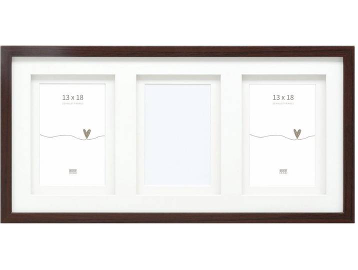 Deknudt Frames multifotolijst - bruin - passe-partout - 3 foto's 13x18