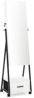 Costway Jewelry Cabinet with Full Length Mirror-White