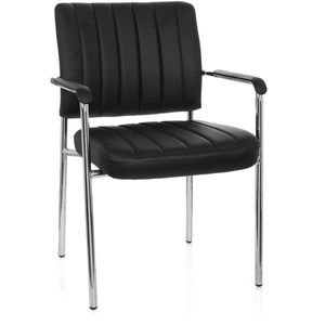 hJh-OFFICE Besucherstuhl SOMOS V, 706802, mit Armlehnen, Vierfußstuhl, Kunstleder, schwarz
