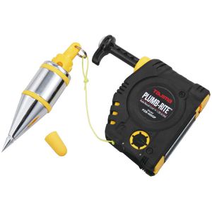 Tajima Senklot PZB400GD, Plumb-Rite 400 GP, aus Stahl, 400g, mit Schnureinzug & Befestigungs-Pin, Schnurlänge 4,5m