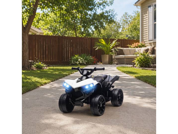 AIYAPLAY Quad Électrique Enfant 6V LED Blanc 70x42x45cm