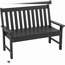 COSTWAY Gartenbank, wetterfest, Allwetterbank aus HDPE, Parkbank für 2-3 Personen