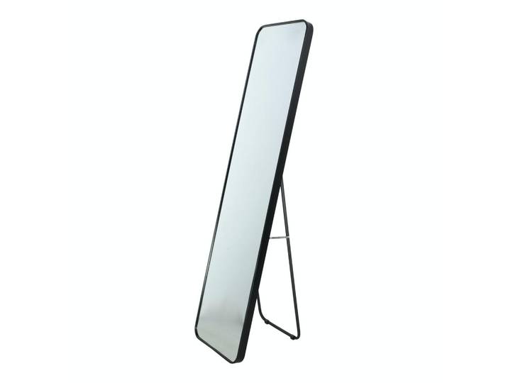 Fragix Standspiegel Alux Schwarz, Metall, 40x150x4 cm, Spiegel, Standspiegel
