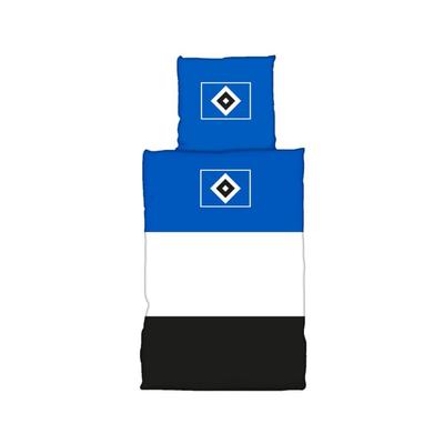 Bettwäsche HAMBURGER SV "Hamburger SV Bettwäsche HSV Bettwäsche Blockstreifen", Gr. Renforcé, B/L:, mehrfarbig, Renforcé, 100% Baumwolle, Bettwäsche Bettwäsche