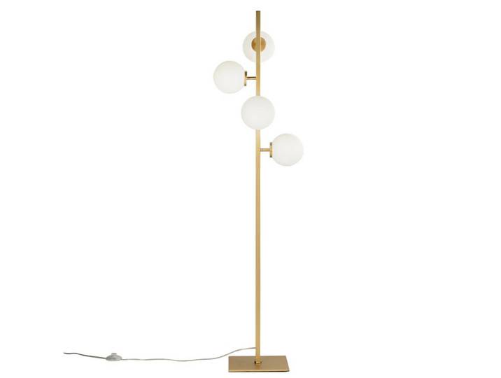 Stehleuchte Luce Ambiente e Design, Goldfarben, Glas, rund, 25x149.80x37.5 cm, Fußschalter, Lampen & Leuchten, Innenbeleuchtung, Stehlampen, Stehlampen