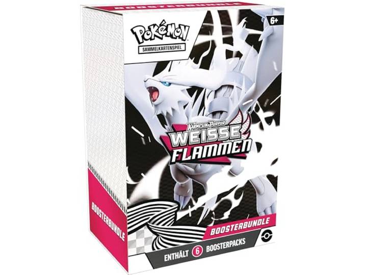 Pokémon-Sammelkartenspiel: Boosterbundle Karmesin & Purpur – Weiße Flammen (6 Boosterpacks)