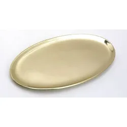 Kerzenteller oval 17 x 10 cm Messing Gold poliert für Ovalkerzen, Ellipsen, Hochzeitskerzen