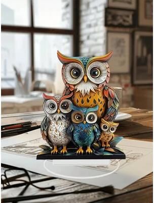 Uplifted Finds Owl Family Ornament Anime Themed Collectible Home And Office Decoration n