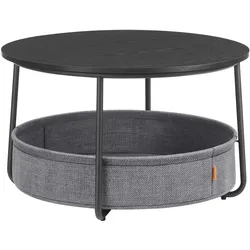 Couchtisch Grau, Schwarz, rund