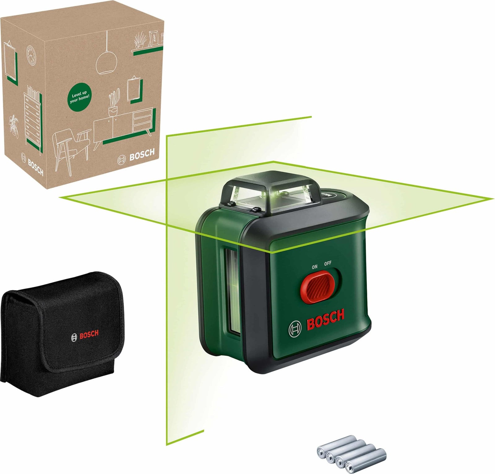 Bosch UniversalLevel 360 lijnlaser voor verticale en horizontale uitlijning
