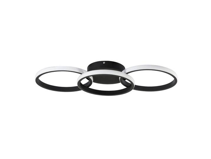 Nettlife Led-Deckenleuchte Ferdinand 60/24/4 cm, Schwarz, Metall, Rund, LED integrated, 24x4x60 cm, Lampen & Leuchten, LED Beleuchtung, LED-Deckenleuchten