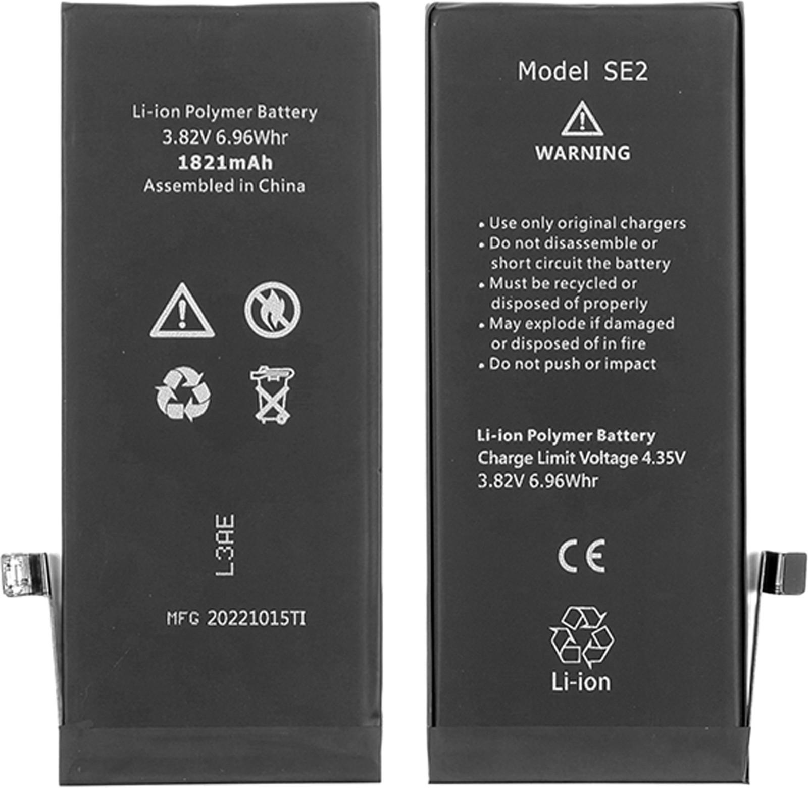 TRADEBIT Accu voor Apple iPhone SE 2020, 1821 mAh