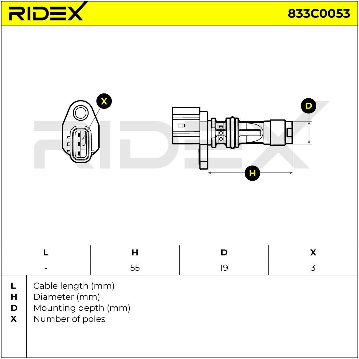 RIDEX 833C0053 Crankshaft sensor