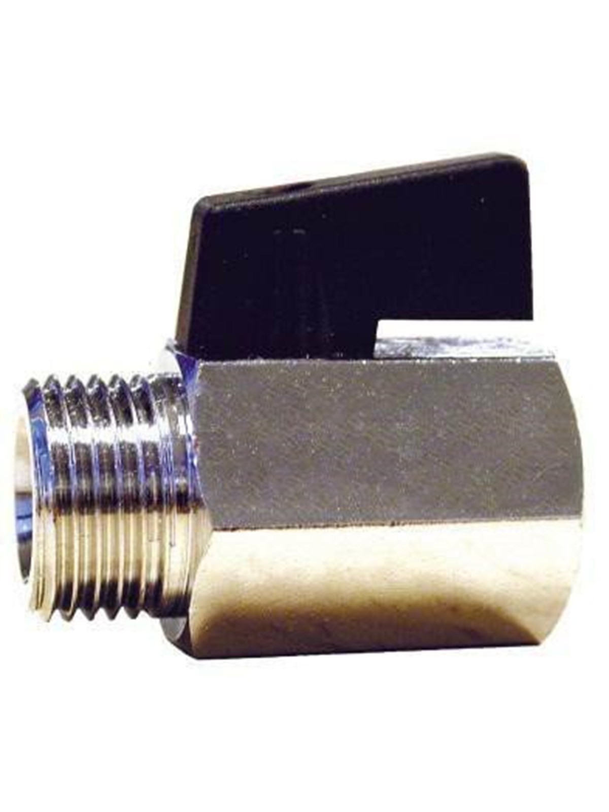 Pettinaroli Male/female mini ball valve with black nylon lever 1/2