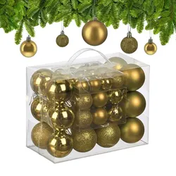 Relaxdays Weihnachtskugeln im 50er Set Gold,Silber