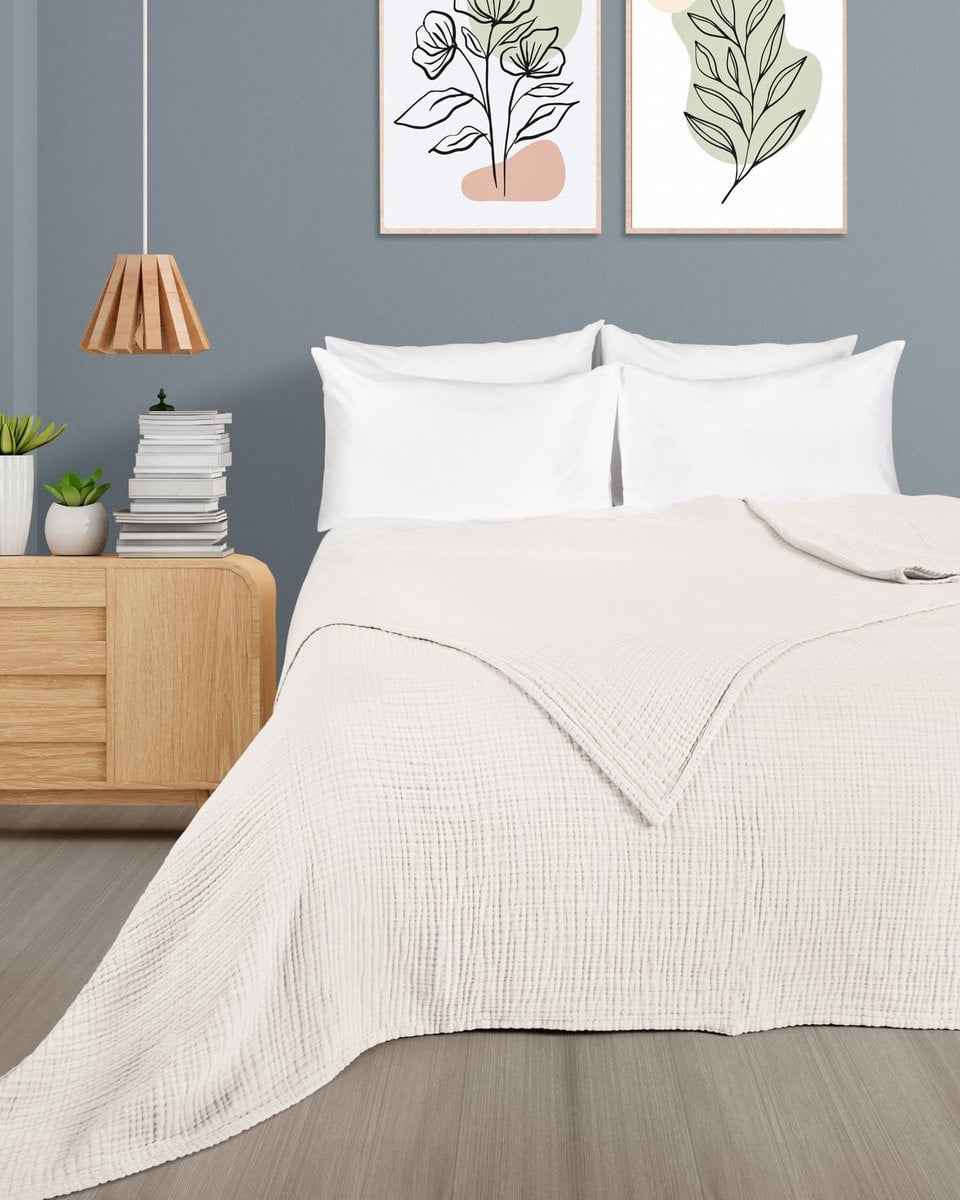 Unyqoos Luxueuze Extra Zachte Mousseline Sprei van 100% Katoen
