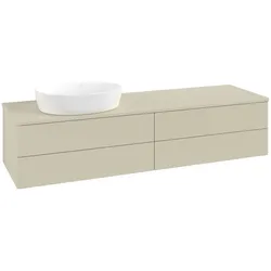 Villeroy & Boch Waschbeckenunterschrank Antao, Silk Grey Matt Lacquer, 1600x360x500mm, mit Beleuchtung und Push-to-open Funktion