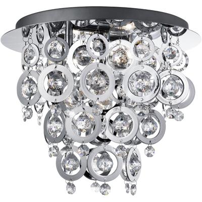 SEARCHLIGHT Deckenleuchte "Polaris 3Lt Deckenleuchte - Chrommetall & Acryl", silber (chromfarben), H: 29cm, 1 Stk., Leuchten, Deckenleuchte